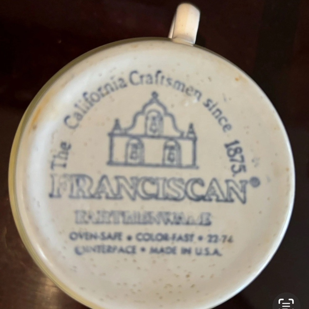 Vintage Franciscan Earthenware Hacienda Creamer in the Green Color Variant - Picture 3 of 3
